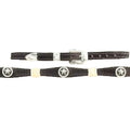 Belted Black Leather & Rawhide Hatband