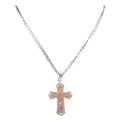 M&F Silver and Copper Cross Necklace