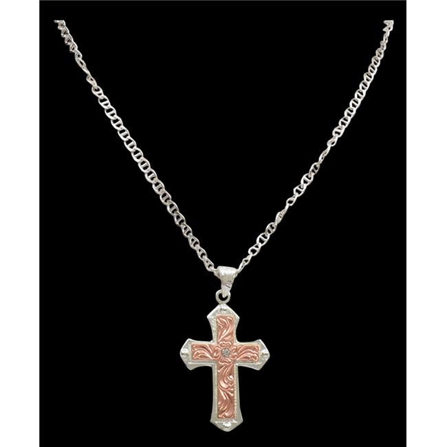 M&F Silver and Copper Cross Necklace