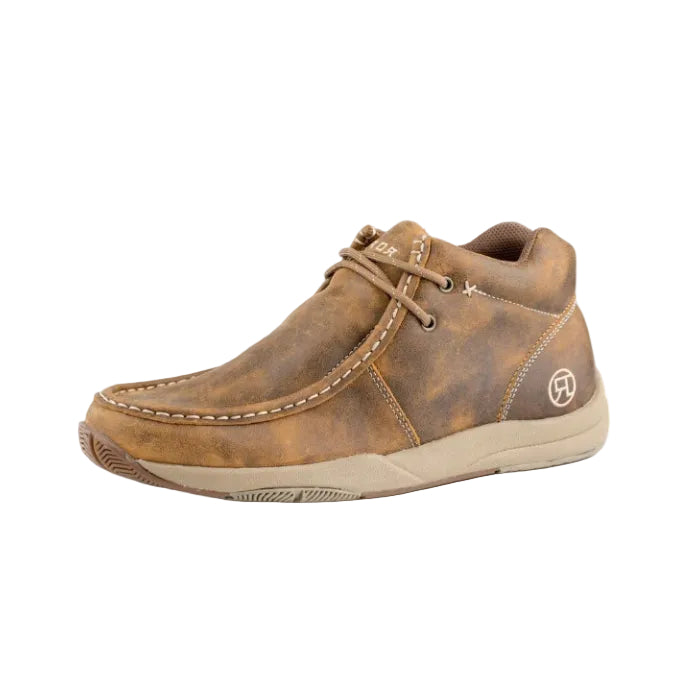 Roper Swifter Tan Distressed Leather Men's Casual Shoe