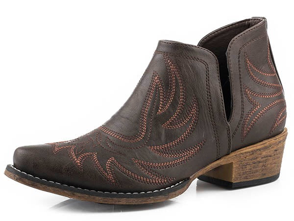 Roper Brown Leather Ladies' Shortie Boot