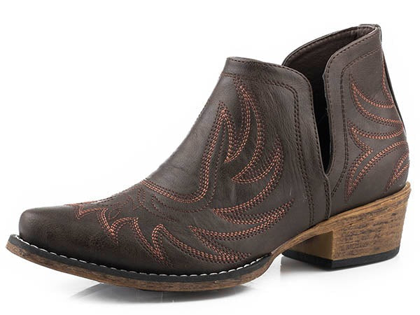 Roper Brown Leather Ladies' Shortie Boot