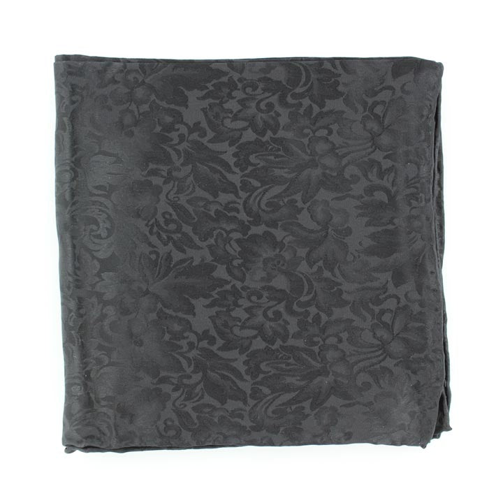 Black Floral Silk Wild Rag