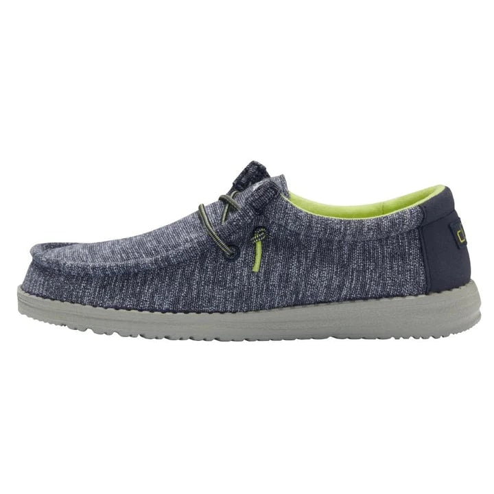 Hey Dude Children's Navy Wally Stretch Shoes