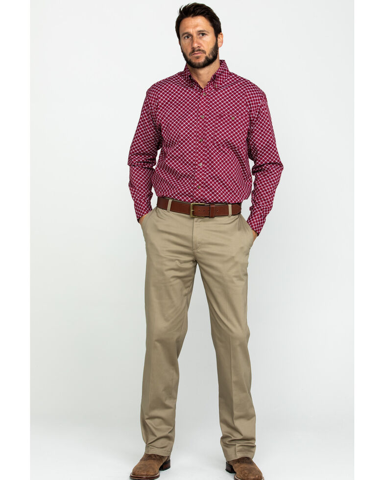 Wrangler Khaki Flat Front Men s Riata