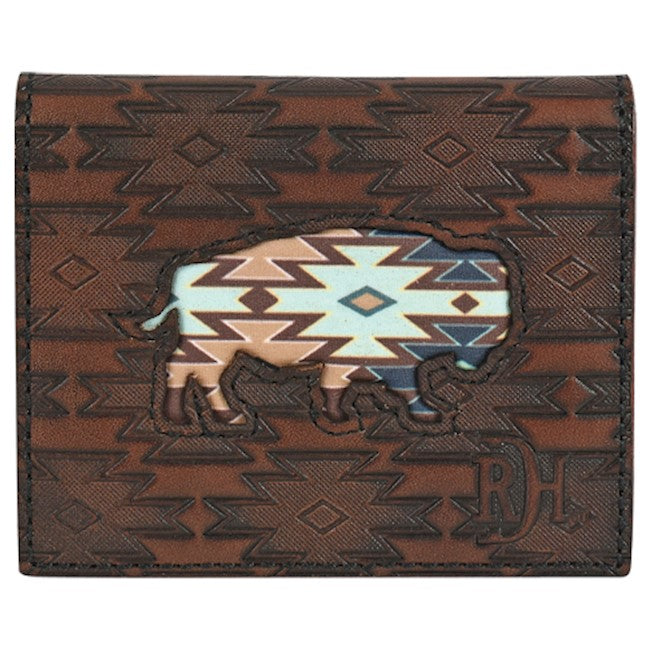 Red Dirt Hat Co Men's Southwest Buffalo Inlay Bifold Card Case
