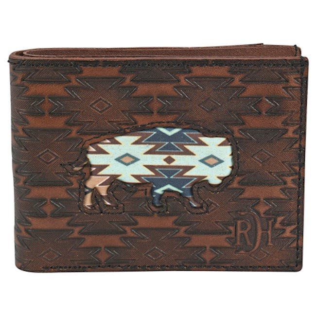 Red Dirt Hat Co Men's Southwest Buffalo Inlay Bifold Wallet