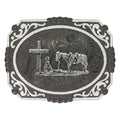Montana Silversmiths Gunmetal Cameo Filigree with Christian Cowboy Buckle