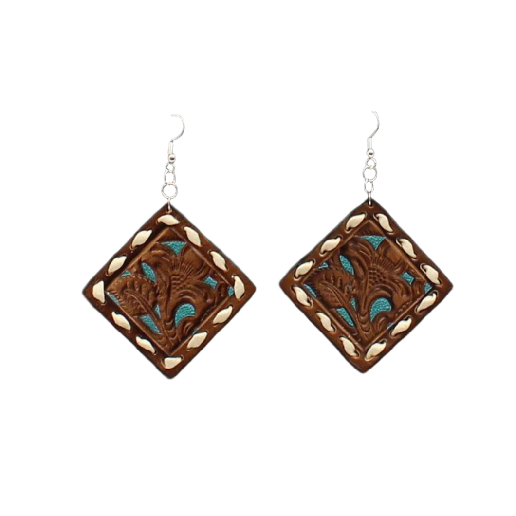 Leather Lace Edge Earrings