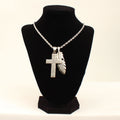 Twister Cross & Feather Necklace