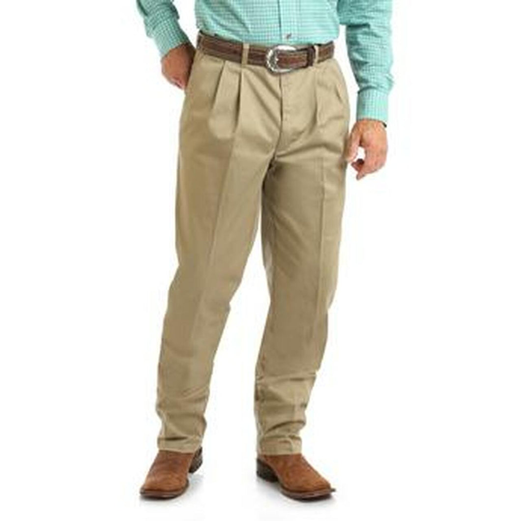 Wrangler Khaki Pleated Men's Riata