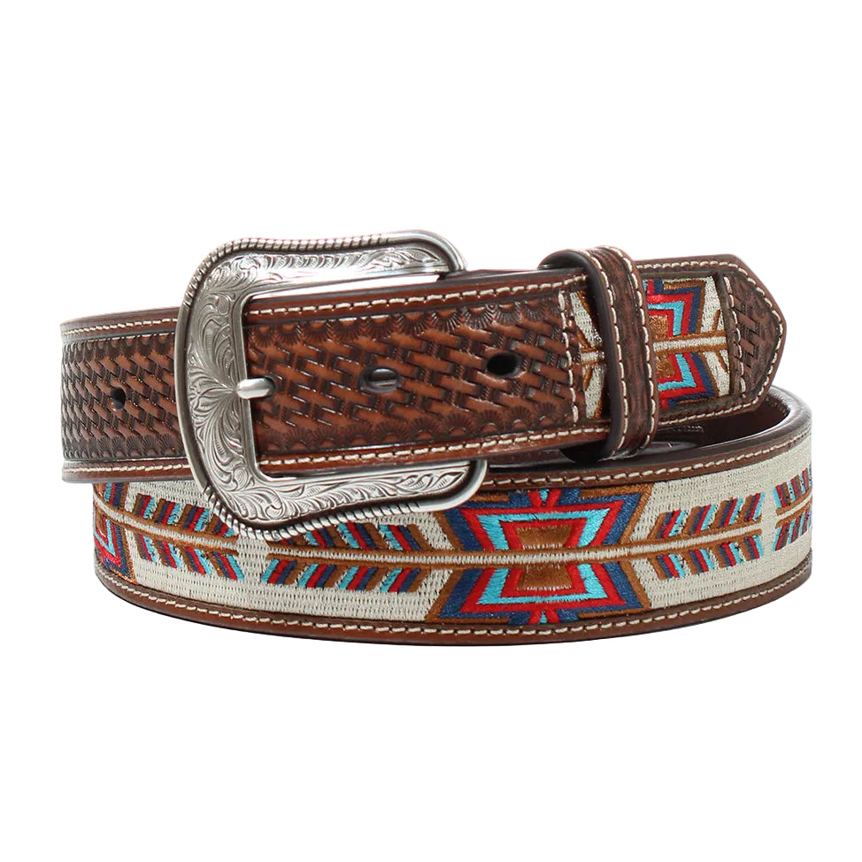 Nocona Men's Arrow Woven Basketweave Belt