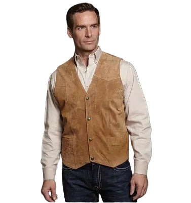 Cripple Creek Men's Snap Leather Vest