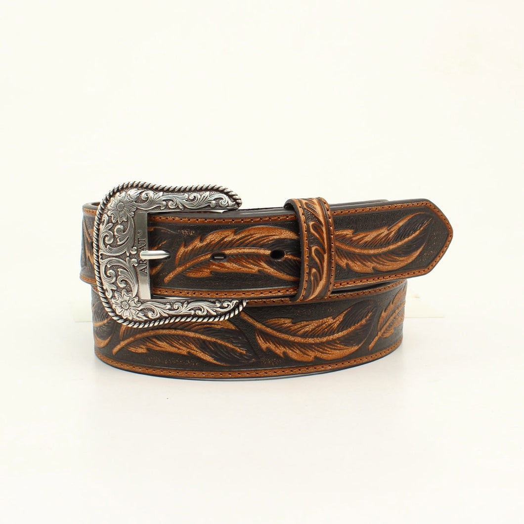 Ariat Tan Feather Embroidered Men's Belt