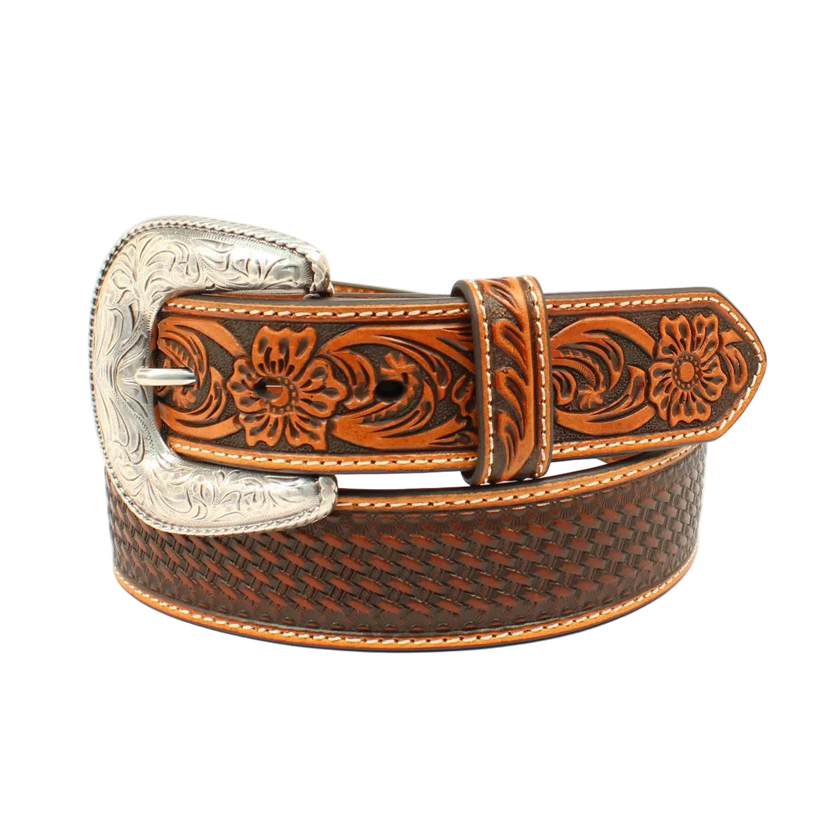 Ariat Chocolate Embossed Men's Belt