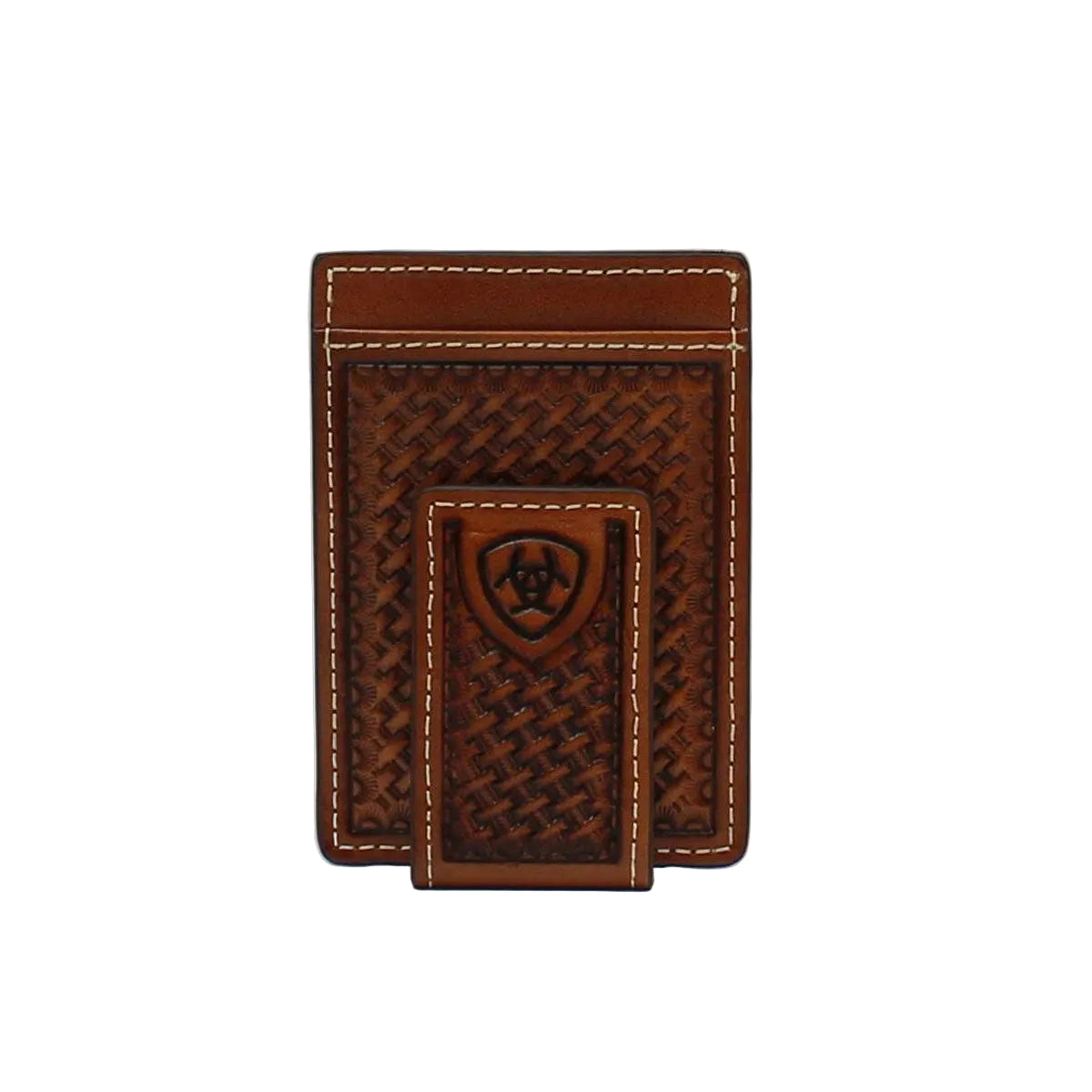Ariat Brown Basket Weave Money Clip