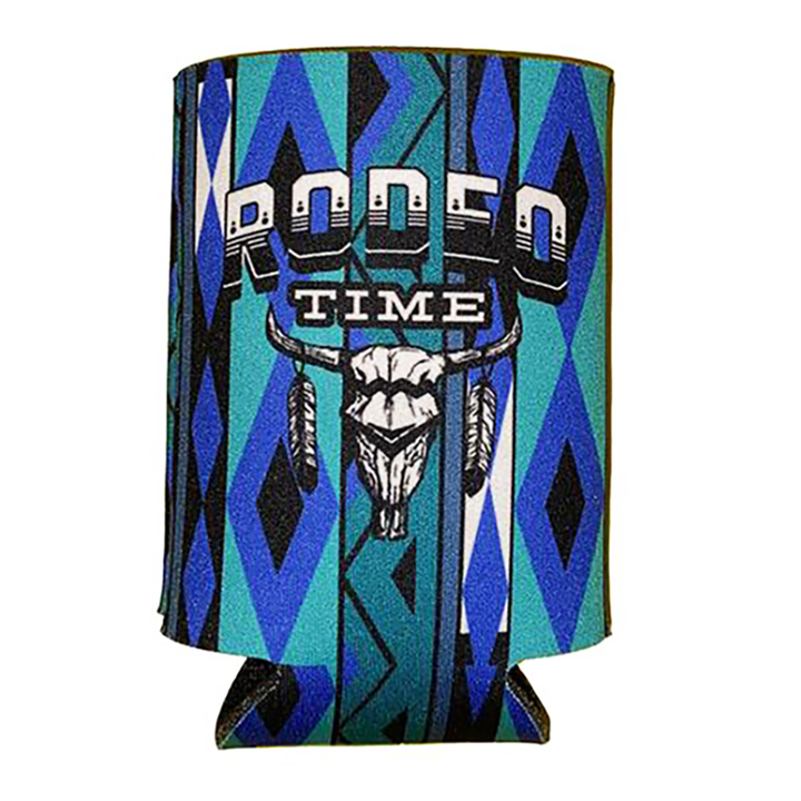 Rodeo Time Skull Can Koozie