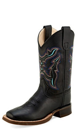 Old West Black Square Toe Children's Boot