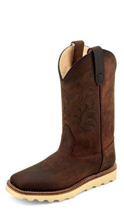 Old West Broad Toe Tan Children's Boot