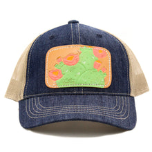 Load image into Gallery viewer, Cactus Coral Bloom Leather Patch Cap

