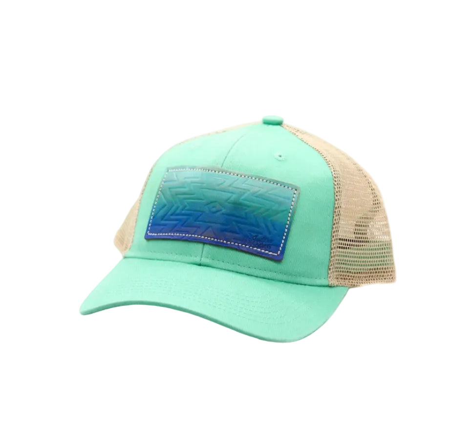 Cool Ombre Aztec Leather Patch Cap