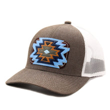 Load image into Gallery viewer, Blue Aztec Leather Patch Cap
