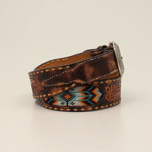 Load image into Gallery viewer, Tooled and Beaded Men&#39;s Belt
