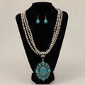 Triple Strand Turquoise Beaded Jewelry Set