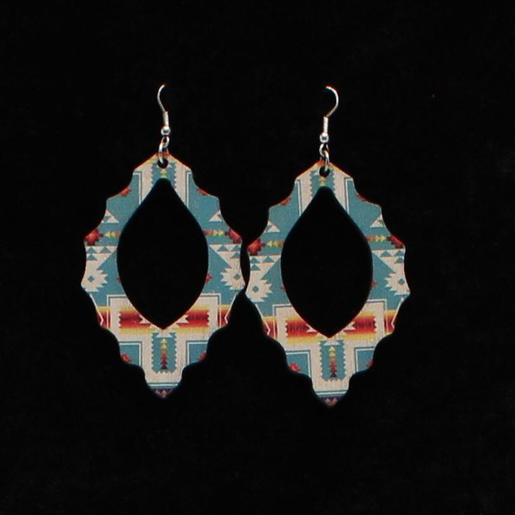 Aztec Cut Out Teardrop Earrings