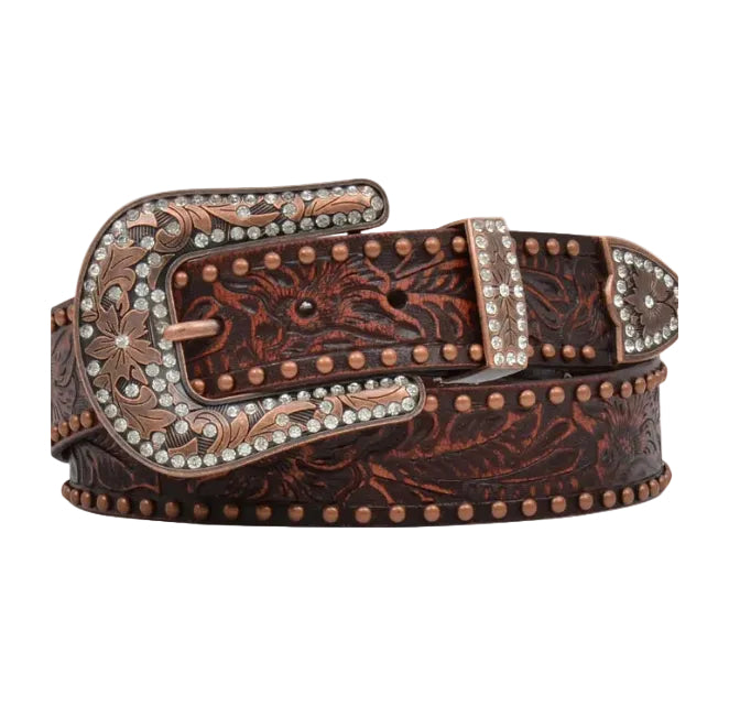 Dark Brown Floral Ladies' Belt