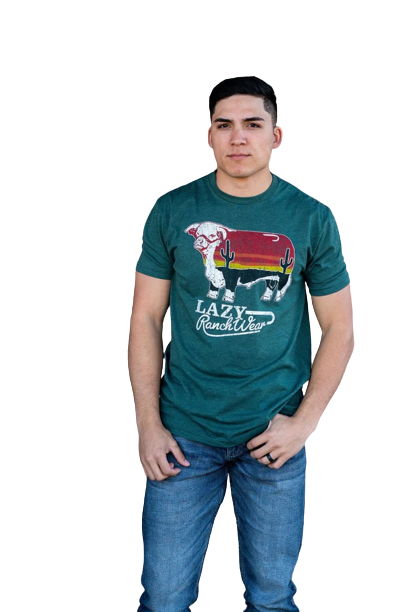 Lazy J Ranch Wear Sunrise Olive Short Sleeve T-Shirt