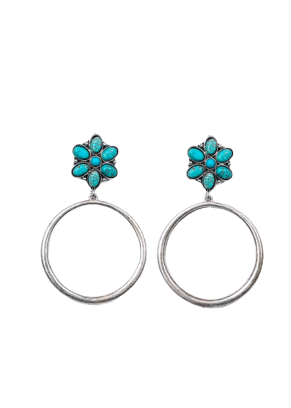West & Company Silver Dangle Hoop Earring