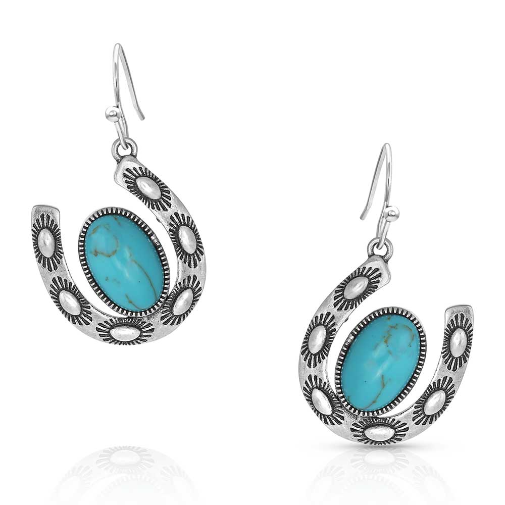 Montana Silversmith Within Luck Turquoise Horseshoe Earrings