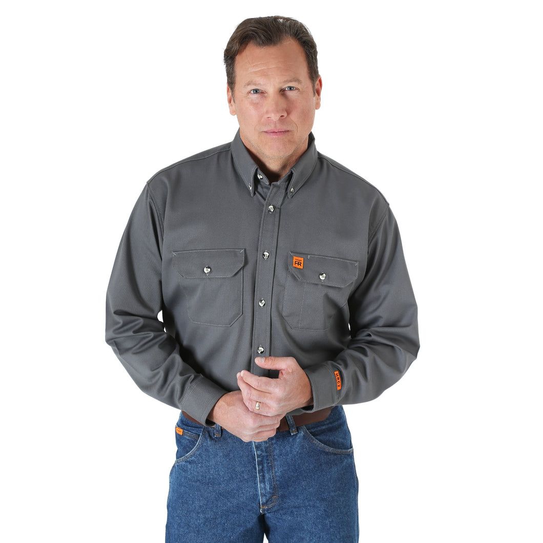 Wrangler Grey RIGGS FR Men's Work Shirt