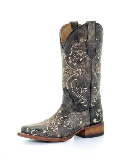 Circle G Brown Crackle Bone Embroidered Ladies' Boot