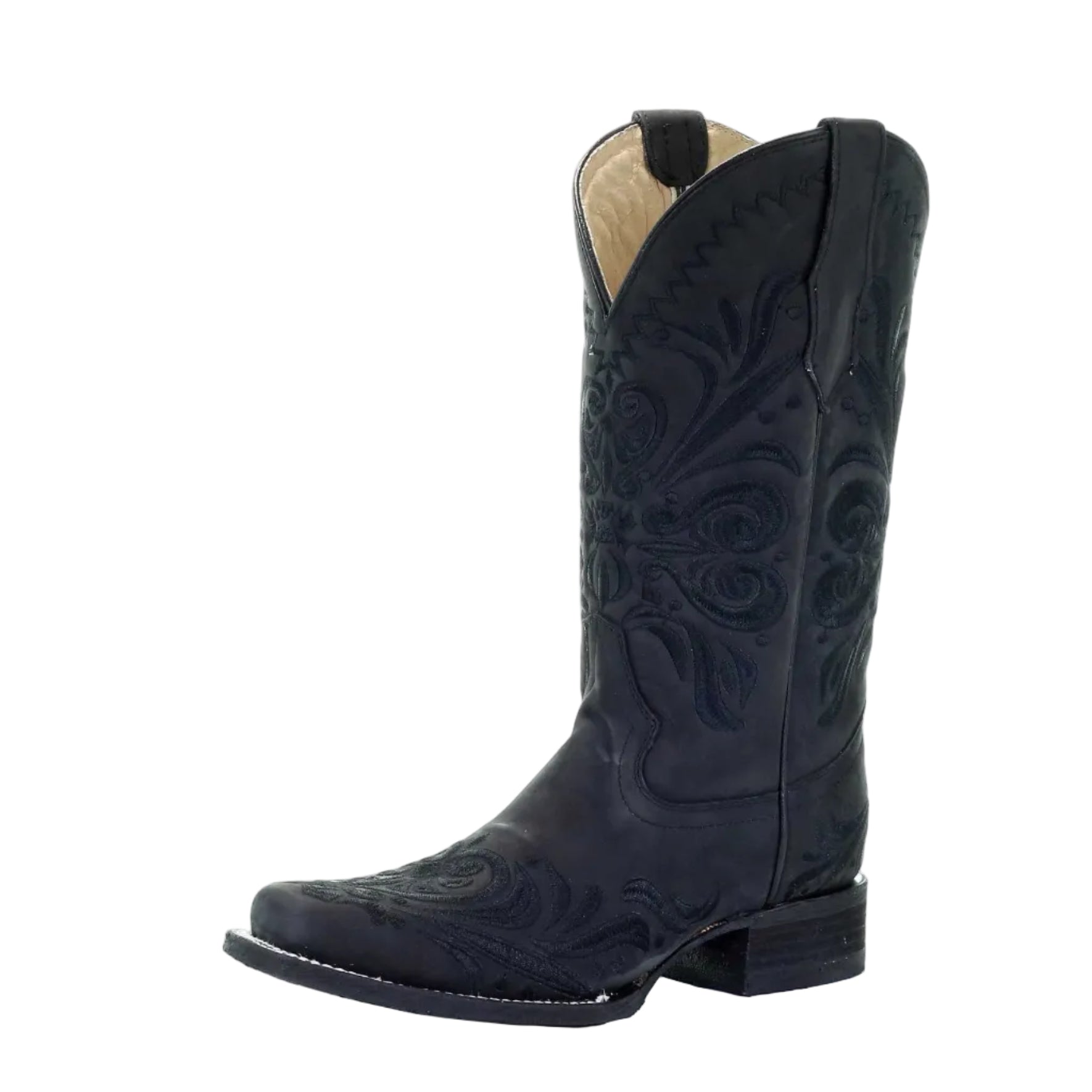 Circle G Black Filigree Embroidered Ladies' Boot