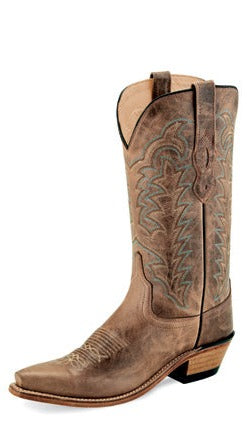 Old West Cactus Tan Snip Toe Ladies' Boot