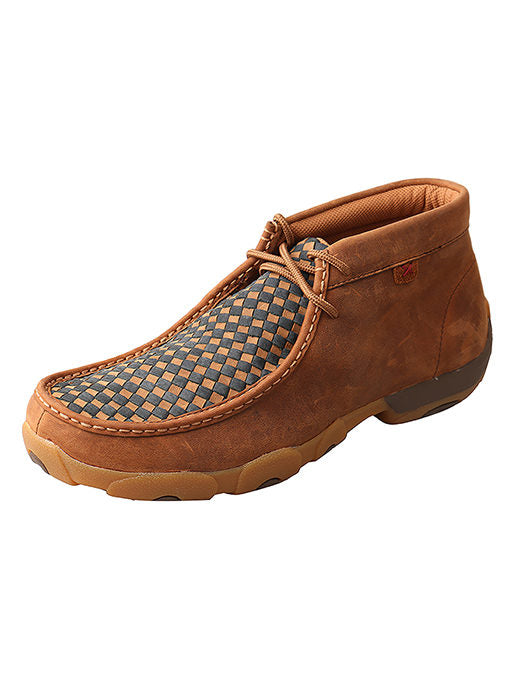 Twisted X Tan/Black Basketweave Men's Driving Moc