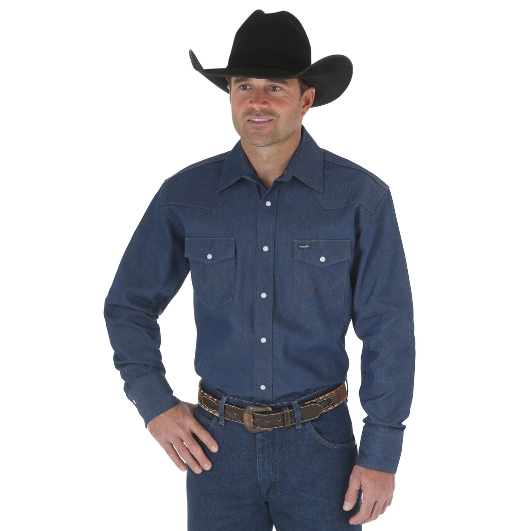 Wrangler Denim Western Snap Men's Work Shirt