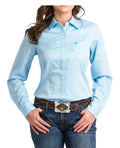 Cinch Light Blue Striped Ladies' Shirt