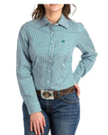 Cinch Teal Striped Ladies' Shirt