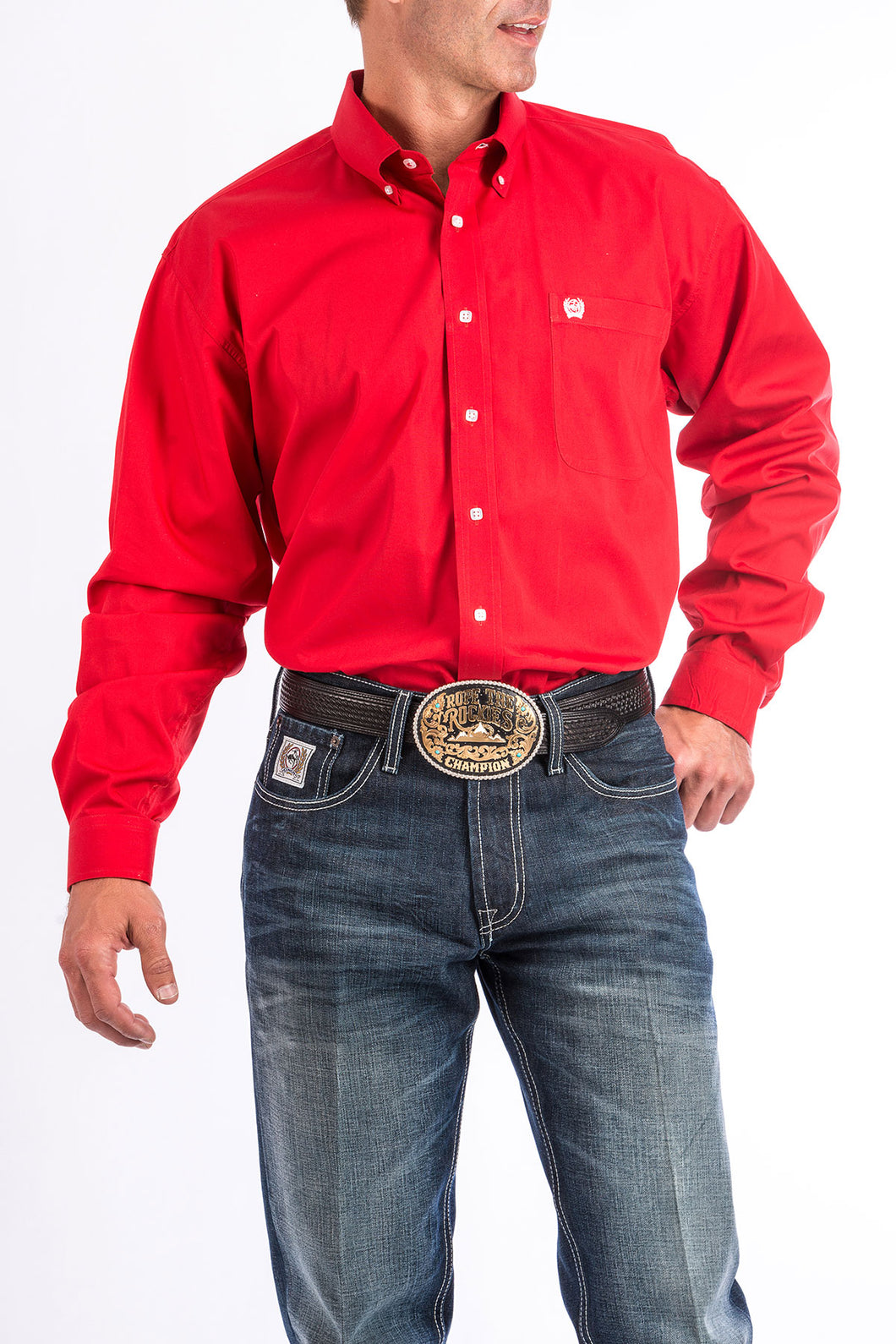 Cinch Red Classic Fit Men's Shirt