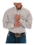 Cinch Khaki Stripe Classic Fit Men's Shirt