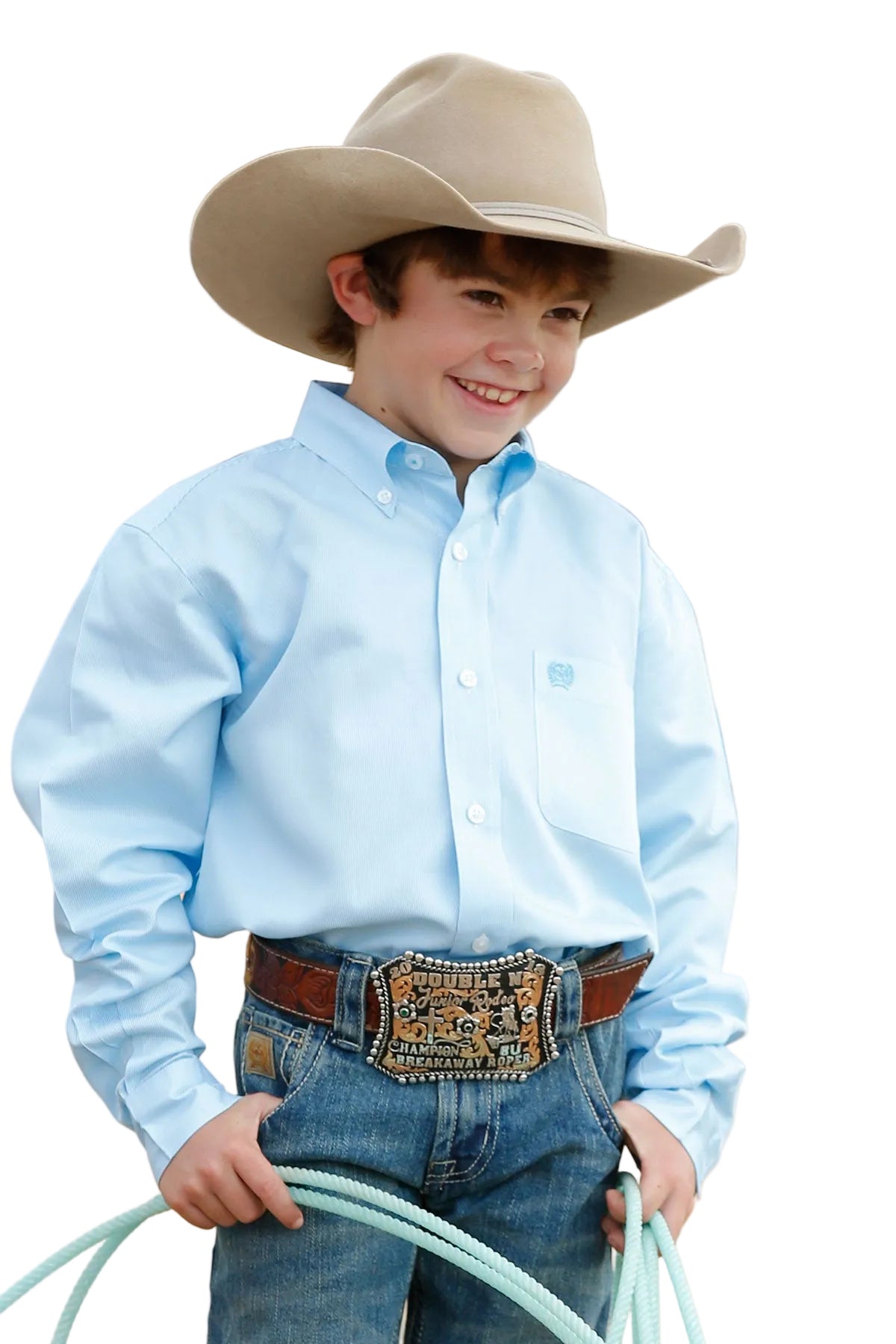 Cinch Light Blue Striped Children's Shirt