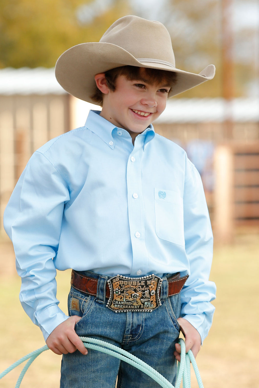 Cinch Light Blue Striped Children's Shirt