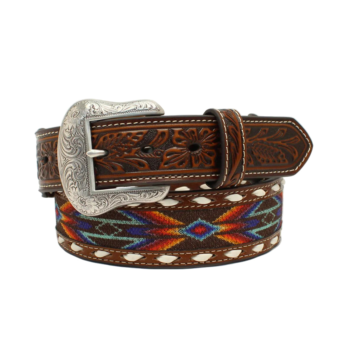 Nocona Ribbon Black Lace Men's Belt