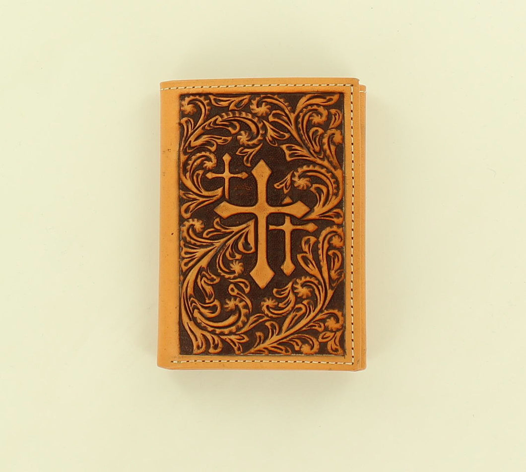 Nocona Trifold Embossed 3 Cross Wallet