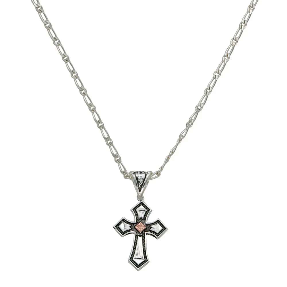 Montana Silversmiths Antique Copper Diamond Cross Necklace