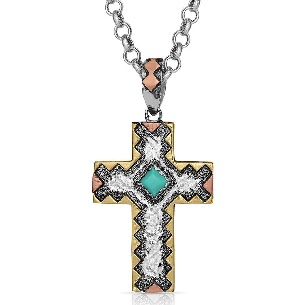 Montana Silversmiths Antique Serrated Cross Necklace