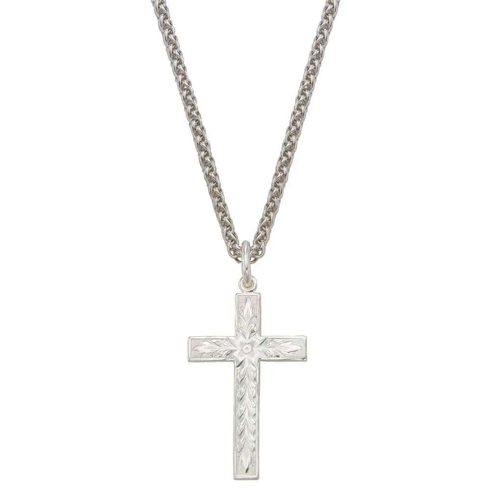 Montana Silversmiths Silver Engraved Cross Necklace